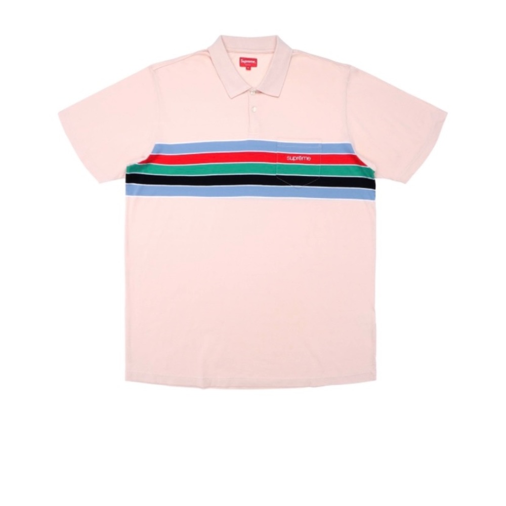 Supreme chest stripes polo light pink